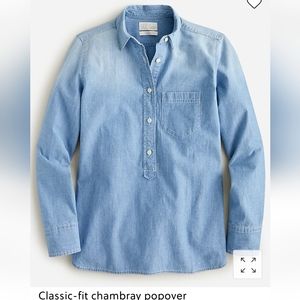 J. Crew Classic Chambray Popover Size 6, Ridgefield Wash